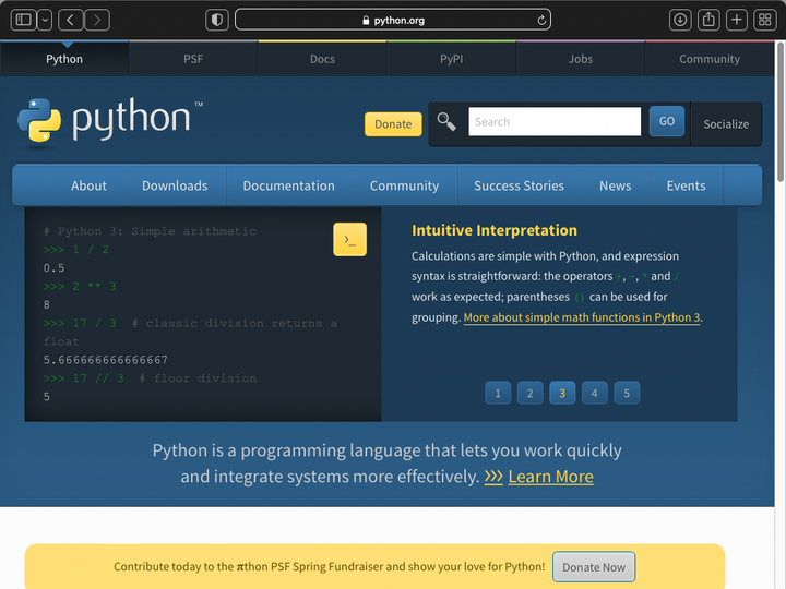 Secure site for downloading Python executable